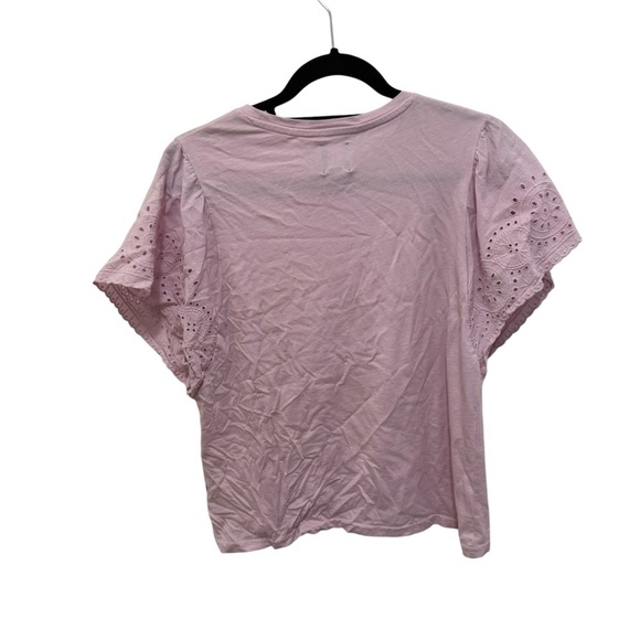 Pink Eyelet Sleeve Women's Top GAP - Picture 5 of 5